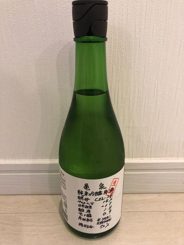 亀泉 純米吟醸原酒 CEL-24 生酒のラベル
